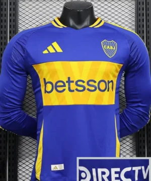 24-25 Camiseta de fútbol local de manga larga para jugador de Boca Juniors