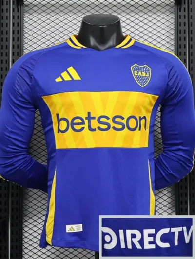 24-25 Camiseta de fútbol local de manga larga para jugador de Boca Juniors