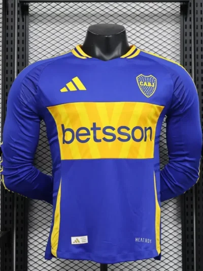 24-25 Camiseta de fútbol local de manga larga para jugador de Boca Juniors