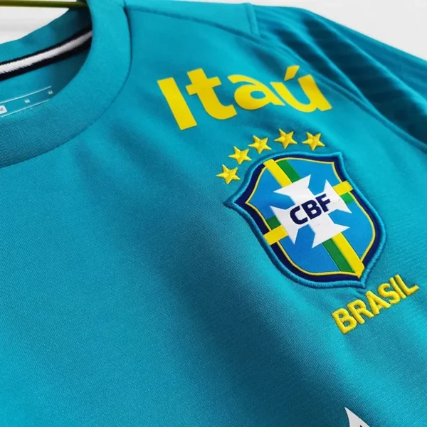 Camisetas de entrenamiento azules de Brasil 2021