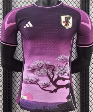 Camisetas de entrenamiento de edición especial para jugadores de Japón, color morado y rosa, 23-24